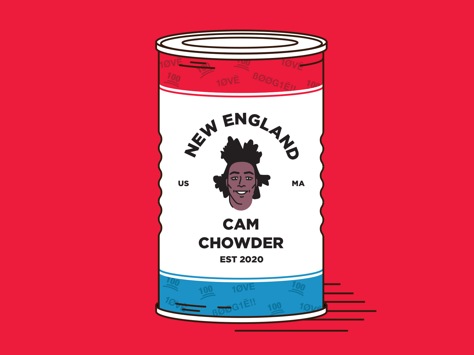 Cam Chowder cam newton can illustration patriots soup vector