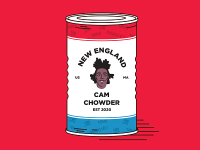 Cam Chowder cam newton can illustration patriots soup vector