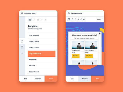 Mobile Campaign Builder ui ux web