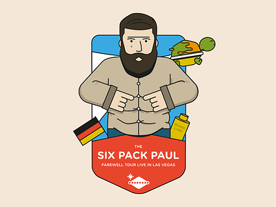 Six Pack Paul - A farewell illustration vector