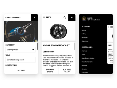 Car part reseller app app branding ui ux