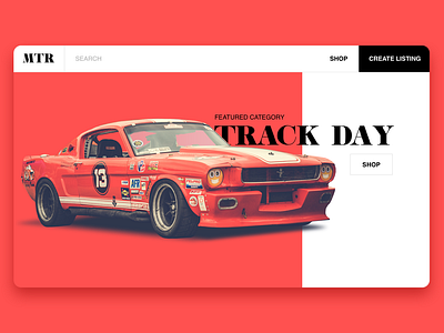 Track Day automotive branding car ui web