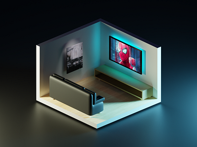 Home theatre 3d blender design uxdesign