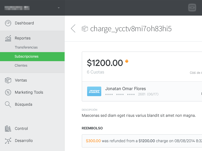 WIP:Mango Panel bar card charts creditcard error list modal panel tables view