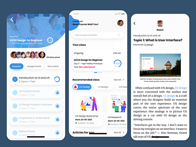 clouDesign - Online Course Mobile UI Design ui uidesign