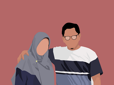 Mom Dad design faceless family portrait illustration potrait