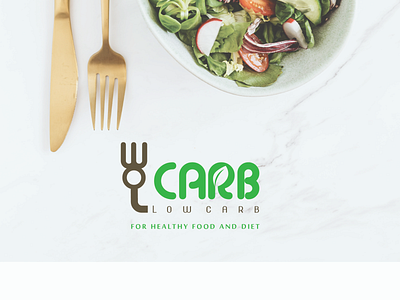 low carb for healthy food and diet branding design logo