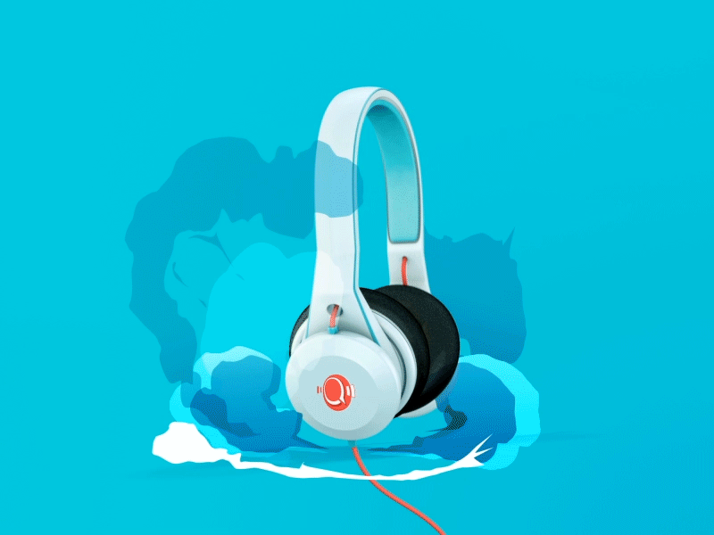 Q Headphones 3d after effects animated c4d gif headphones motion graphics