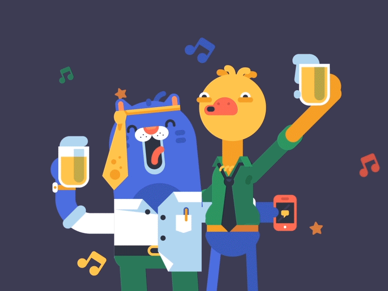 Woo Hoo!! It's Friday 2d after effects animation beer cat dance drunk duck friday gif party tgif