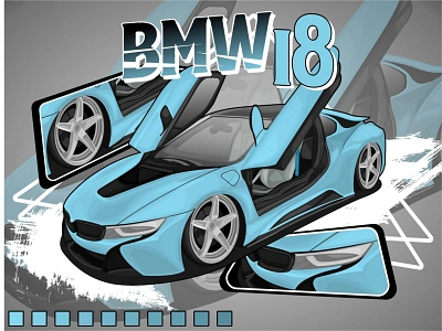 vector car illustration bmw i8 car illustration vector