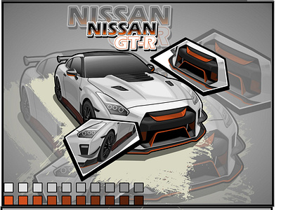 vector car illustration nissan GT-R auto automobile automotive background car design drift drive gtr illustration japan modern nissan gtr race speed sport transport transportation vector vehicle