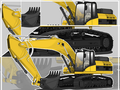 Realistic vector vehicle excavator