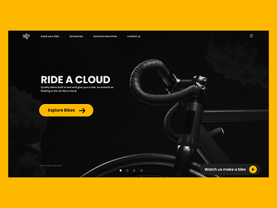 Bicycle UI storefront 3d beautiful black branding cycle figma minimal ui website