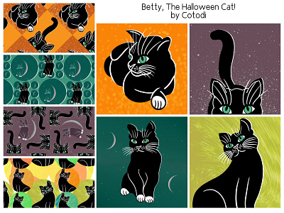 Betty, The Halloween Cat! autumn black cat black cats cat cats fall halloween moon cat octolloween witch witches