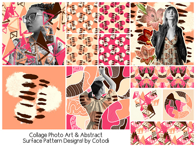 Collage Photo Art and Abstract Surface Pattern Designs