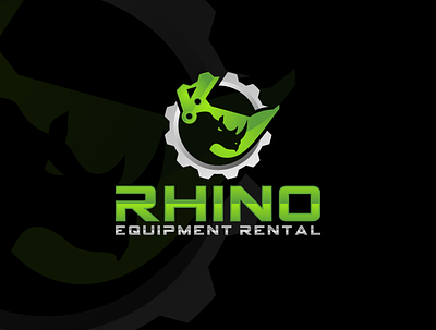 logo design rhino design excavator gear icon industrial logo vector