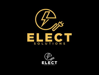 logo design elect solutions bolt design electric icon logo vector