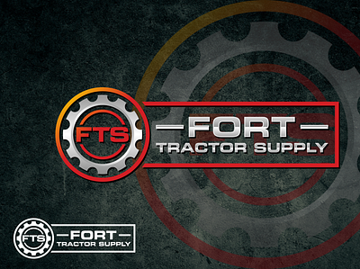 logo fort tractor supply design gear icon industrial logo vector