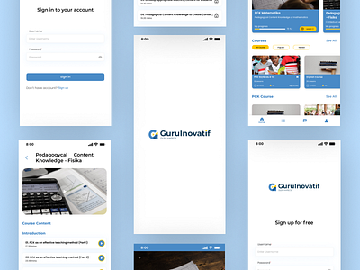 Course App | GuruInovatif app belajar course design kursus learning ui ux