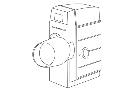 8mm Camera -- Bell & Howell -- 1960s (work in progress) 8mm animation behind the scenes camera film illustration illustrator line drawing mechanical process sketch vector