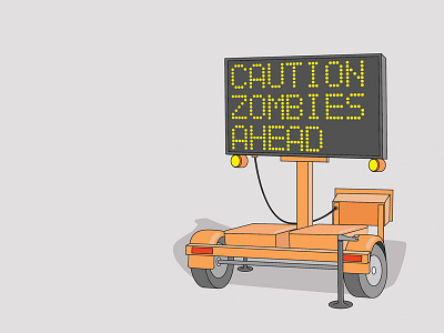 Zombies Ahead halloween signs undead vector wayfinding zombies