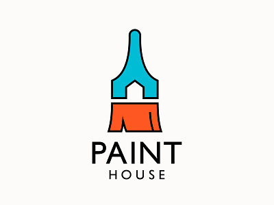 paint house branding brush design icon illustration logo paint painting vector