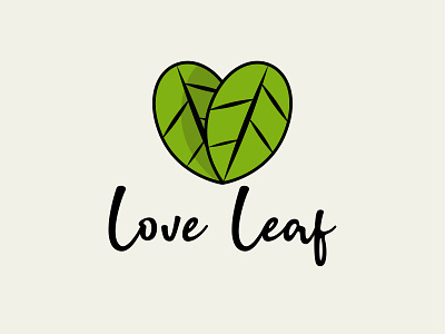 love leaf logo branding design green heart icon leaf leaves logo natural nature