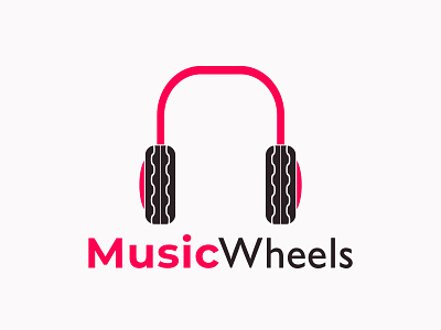 music wheels logo branding design headset icon logo music music player road sing song video wheels