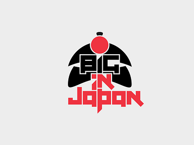 Logo for "Big In Japan" big flag japan logo logomark logotype pantone red sumo