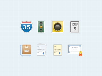 Auto Related Icons auto cargo icons illustration traffic warranty