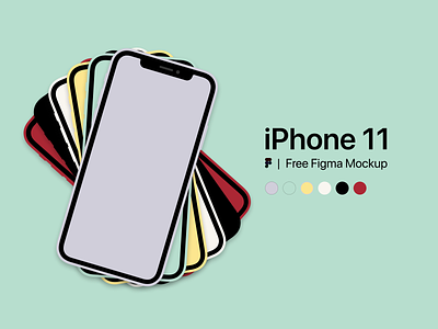 iPhone 11 - Free Figma Mockup colors figma figma design free freebie green iphone iphone 11 mockup purple red template yellow