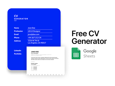 Free CV Generator with Google Spreadsheets cv cv generator free freebee freebie generator google job jobseeker resume resume cv spreadsheet
