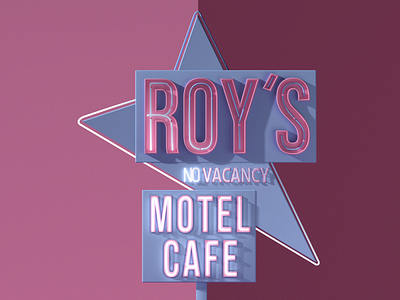 Roy's Motel Road Sign