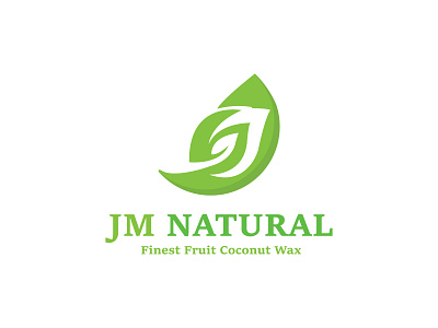 JM Natural Logo - Letter J Leaf Logo