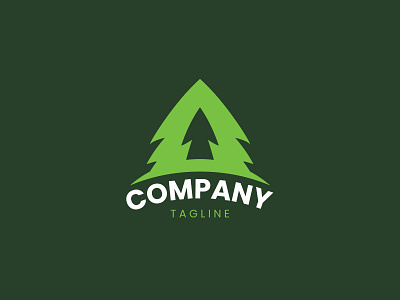 Letter A tree Pine Logo