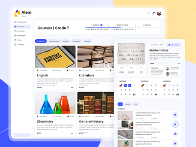 Courses page | Online school account class corses dashboard education elearning learn learning learning system lesson online courses online school teaching ui ux video courses web web design