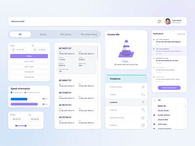 UI Components | Vehicle tracking platform