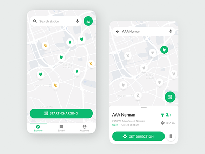 Electric car charging app design android android app app app design application application design car charging app charging app electric car app map map app map design mobile mobile app ui ux