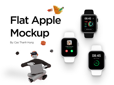 Flat Apple Mockup app apple clean design flatdesign interface mockup ui ux watch