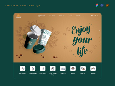 Website Design app brand design clean coffee figma illustration interface mobile mobile ui uiux web website