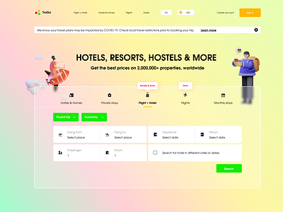 Website design - Trago book design hotel location online platform uiux website