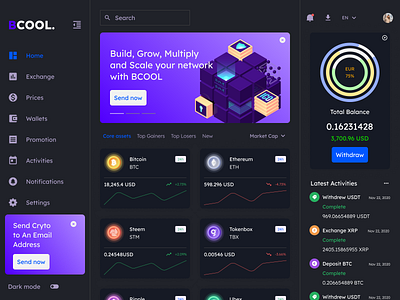 BCOOL - The Crypto Asset Exchange App app bitcoin crypto design figma trade ui uiux