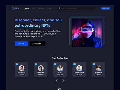 NFTs Marketplace (BHO) marketplace nft research ui ux website