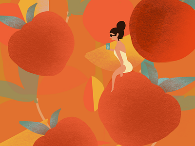 World of Peach branding design illustration minimal procreateapp