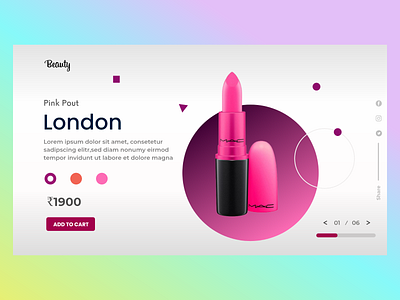 Cosmetics Product page cosmetics ui lipstick product screen