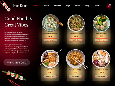 Food Court Web Shot restaurant ui restaurant weblayout rucha talawdekar