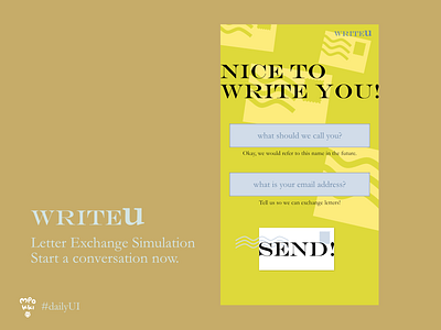 Sign Up to WRITEu dailyui design ui