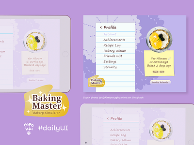 Baking Master's Profile app dailyui design logo ui