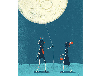 The Moon greeting card illustration love moon vigg