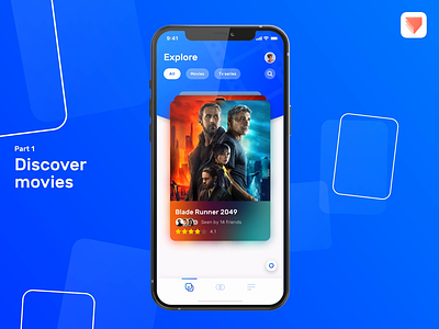 Movie App - Discover movies and plan the perfect movie night animation design film films friends interaction interaction design iphone match movie app movie night movies pieday playoff protopie rating social swipe ui watchlist